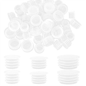 Framendino, 60 Pack Salt and Pepper Shaker Stoppers Round Plastic End Cap for Pots Bottles