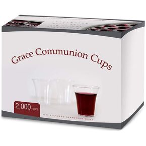 Grace Communion Cups - Disposable Plastic 2000 per box - Fits Standard Holy Communion Trays