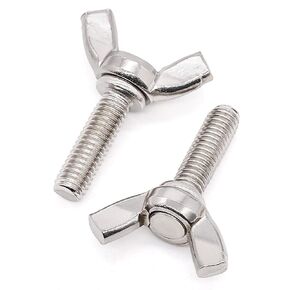 Glvaner M6-1.0 x 30mm (12 pack) Wing Screws Bolts, Thumb Screws Bolts, 304 Stainless Steel 18/8, Hand Twist Tighten Ear Butterfly Screws