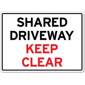 Shared Driveway Keep Clear Sign Traffic and Parking Parking Signs Driveway Parking Metal Tin Sign 12x16 Inches Caution Danger Safety Security Warning Notice Signs