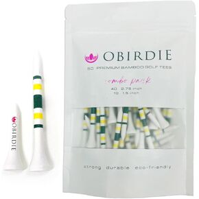 Bamboo Golf Tees | Combo Pack of 50 | 2.75 & 1.5 Inch Golf Tees | Premium Golf Tees | Eco-Friendly, Durable & Strong | Womens Golf Tees | Golf Tees 2 3/4 | Golf Tees Bulk | Golf Accessories for Women