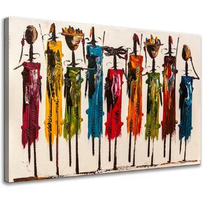 Biuteawal African American Wall Art Indian Woman Decor Photo Paintings Abstract Decorative Artwork for Home Bedroom Bathroom Framed Ready to Hang