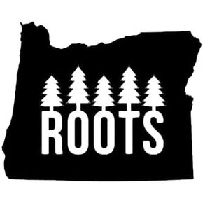 Oregon Roots Decal | Made in USA by Stick This! | Sticker for Car or Truck Windows, Laptop, Water Bottle, Tablets etc. | 4.75" x 4" | (White)
