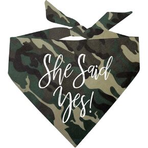 She Said Yes! Wedding Engagement Dog Bandana (332 Black, X-Small)