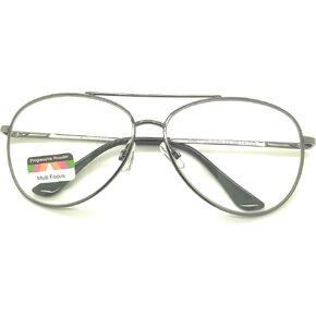 Multi 3 Power Focus progressive Aviator Reading glasses no line clear lens Pilot style