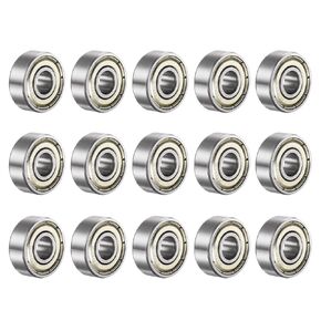 uxcell 605ZZ Deep Groove Ball Bearings 5mm Bore 14mm OD 5mm Thick Chrome Steel ABEC1 Accuracy Z2 Noise Level 15pcs