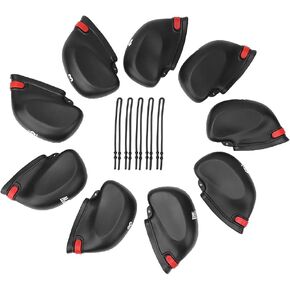 Alvinlite 9pcs PVC Golf Face Saver Iron Covers Set Golf Club Head Protective Cover Golf Iron Covers Fit Most Irons