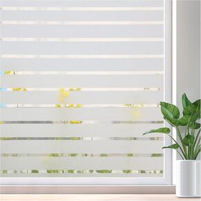 Coavas Window Privacy Film: Frosted Glass Window Film Decorative Window Clings Opaque Static Cling Winter Stickers Heat Insulation Sun Blocking Door Window Covering Home Window Blinds（17.5x78.7Inch ）