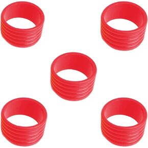 5Pcs Red Racket Handle Rubber Ring Stretchy Tennis Racquet Band Overgrips Racquetball Equipment