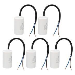 PATIKIL CBB60 12uf Running Capacitor,5Pcs AC 450V 2 Wires 50/60Hz Cylinder 64x35mm for Water Pumps, Washing Machines Motor Start