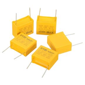 PATIKIL Safety Capacitors, 5 Pack 2.2uF AC 310V 22.5mm Pin Pitch 27x23x13mm Polypropylene Film Capacitor Assortment Kit for DIY Electronic Products
