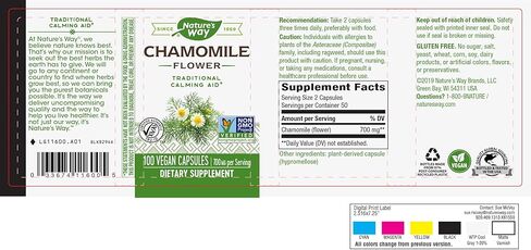 Nature's Way Chamomile Flower - 700 mg per 2-Capsule Serving- Traditional Calming Aid* - Herbal Supplement - Non-GMO Project Verified & Gluten Free - 100 Vegan Capsules in Kuwait