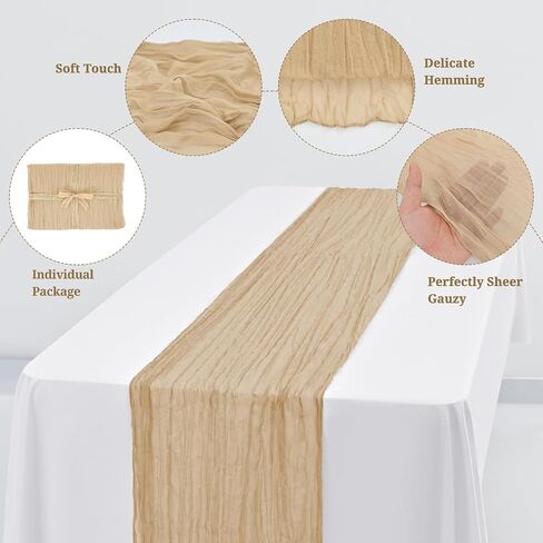 24 Pack Cheesecloth Table Runner 20 x 120 inch Gauze Table Runner Bulk Cheesecloth Fabric Table Runners 10FT Long Rustic Sheer Cheese Cloth Table Runner for Wedding,Baby Shower,Party Decor(Dusty Rose) in Saudi Arabia