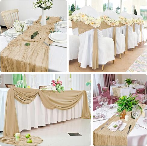 24 Pack Cheesecloth Table Runner 20 x 120 inch Gauze Table Runner Bulk Cheesecloth Fabric Table Runners 10FT Long Rustic Sheer Cheese Cloth Table Runner for Wedding,Baby Shower,Party Decor(Dusty Rose) in Saudi Arabia