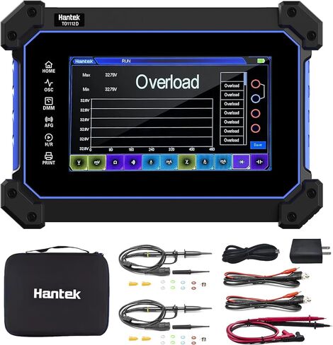 Hantek TO1254D Tablet Oscilloscope 4+1CH 250MHz Bandwidth 3 in 1 Function 25MHz Waveform Generator with Multimeter 7"Touchable LCD (4+1CH/250MHz/TO1254 in Saudi Arabia