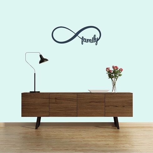 علامة Family Forever Infinity Sign رمز ديكور جداري لافتة كلمات - 14 بوصة أسود - للاستخدام الداخلي والخارجي صنع في الولايات المتحدة الأمريكية in Kuwait