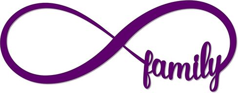 Family Forever Infinity Sign Symbol Decorative Accent Decor Wall Decor Word Sign - 14" Black - Indoor Outdoor Made in USA in Saudi Arabia