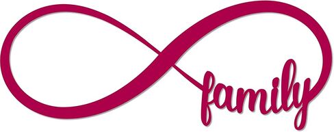 Family Forever Infinity Sign Symbol Decorative Accent Decor Wall Decor Word Sign - 14" Black - Indoor Outdoor Made in USA in Saudi Arabia
