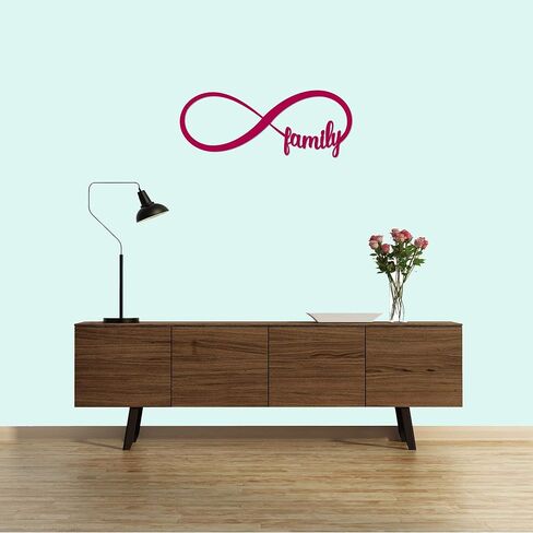 Family Forever Infinity Sign Symbol Decorative Accent Decor Wall Decor Word Sign - 14" Black - Indoor Outdoor Made in USA in Saudi Arabia