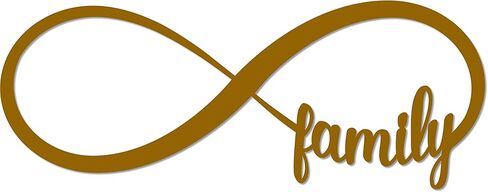 Family Forever Infinity Sign Symbol Decorative Accent Decor Wall Decor Word Sign - 14" Black - Indoor Outdoor Made in USA in Saudi Arabia