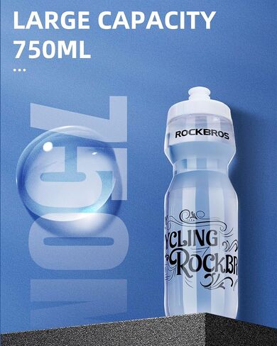 ROCKBROS Cycling Water Bottle, 20-25oz Squeeze Sports Water Bottle, BPA-Free (20oz Black Grey) in Saudi Arabia