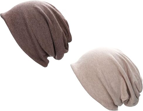 2 Pack Cotton Slouchy Beanie Hats, Chemo Hat Cap Scarf for Women and Men in Kuwait