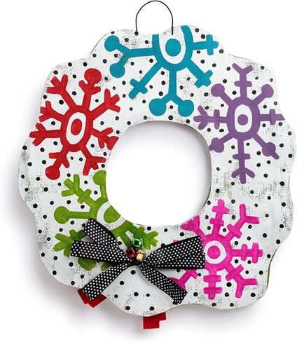 DEMDACO Christmas Wreath Red, Green, and White 26 Inch Aluminum Screen Reversible Door Hanger Sign in Saudi Arabia