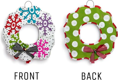 DEMDACO Christmas Wreath Red, Green, and White 26 Inch Aluminum Screen Reversible Door Hanger Sign in Saudi Arabia