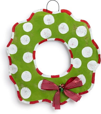 DEMDACO Christmas Wreath Red, Green, and White 26 Inch Aluminum Screen Reversible Door Hanger Sign in Saudi Arabia