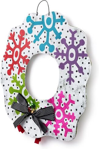 DEMDACO Christmas Wreath Red, Green, and White 26 Inch Aluminum Screen Reversible Door Hanger Sign in Saudi Arabia