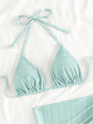 SOLY HUX Bikini Sets for Women Halter Triangle Bathing Suit with Beach Skirt 3 Piece Swimsuit in Saudi Arabia