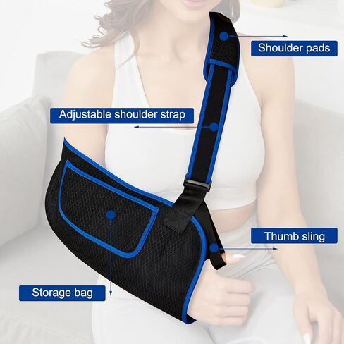 Arm Sling for Shoulder Injury Rotator Cuff Torn Wrist and Elbow Surgery Adjustable Padded Elbow Dislocation and Sprain Brace Shoulder Immobilizer for men&women Arm Support Straps for in Saudi Arabia