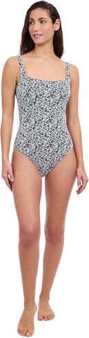 Profile by Gottex Plumeria Textured Leafy Print Versatile & Stylish Women’s Square Neck One Piece Bathing Suit Swim Essential in Saudi Arabia