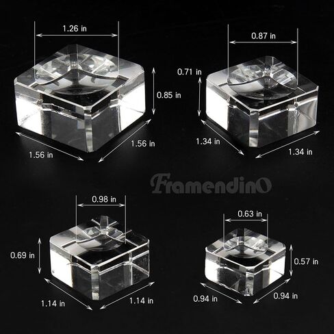 Framendino, 4 Pack Square Crystal Ball Stand Clear Glass Display Stand Sphere Holders for Craft 4 Sizes in Saudi Arabia