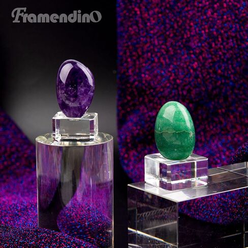 Framendino, 4 Pack Square Crystal Ball Stand Clear Glass Display Stand Sphere Holders for Craft 4 Sizes in Saudi Arabia