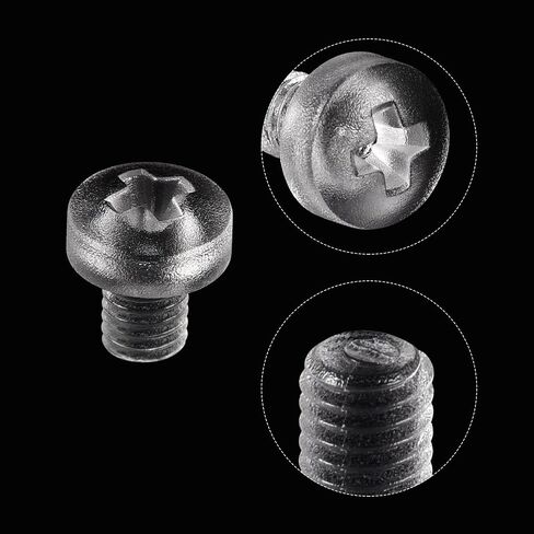 uxcell M5x12mm Plastic Phillips Bolts 50pcs PC Pan Head Machine Screws Transparent in Saudi Arabia