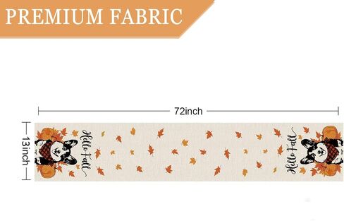 Hello Fall Table Runner Australian Shepherd Pumpkins Table Runners Maple Leaves Home Kitchen Dining Table Decorations Indoor Outdoor Party Supplies 13x72 Inch in Saudi Arabia