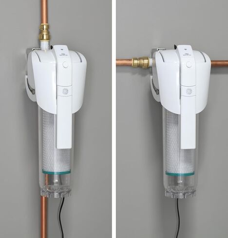 GE Whole House Water Filtration System (GXWH70M), Smart Connected with Leak Detection & Remote Water Shutoff, Reduces Sediment, Rust & More, Install Kit Included, Filter Not Included in Saudi Arabia