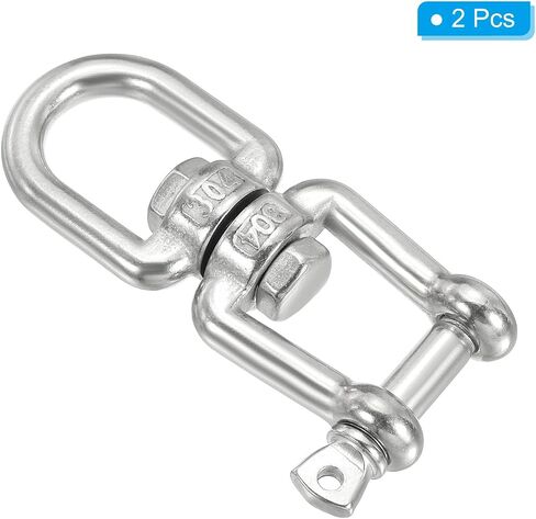 PATIKIL Double Ended Swivel M4 Working Load 133kg/293lbs, 2Pcs 304 Stainless Steel Eye and Jaw Swivel Shackle Ring Connector for Marine Mooring Hanging in Saudi Arabia