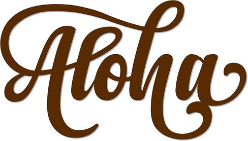POEM Studio Aloha Metal Home Sign Wall Art Decor Decorative Accent Metal Art Wall Sign Indoor Outdoor Pineapple Hawaii Hawaiian Made in USA – 3 Sizes / 13 Colors - This is 14 Inch - Black in Saudi Arabia