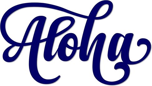 POEM Studio Aloha Metal Home Sign Wall Art Decor Decorative Accent Metal Art Wall Sign Indoor Outdoor Pineapple Hawaii Hawaiian Made in USA – 3 Sizes / 13 Colors - This is 14 Inch - Black in Saudi Arabia