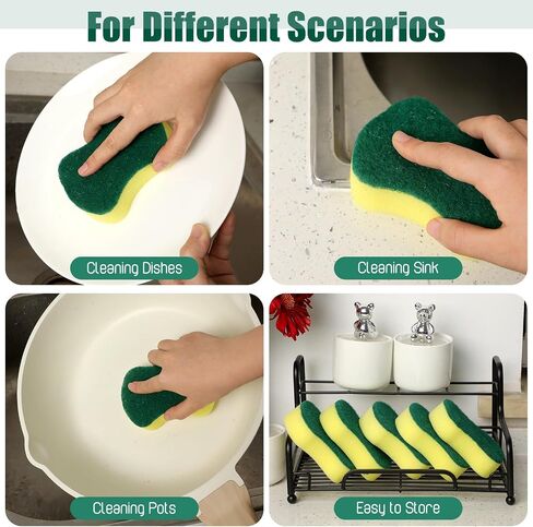 480 Pcs Individually Wrapped Sponges Kitchen Dishwashing Sponges Bulk Non Scratch Scouring Sponges for Dishes Household Cleaning Travel Apartments Hotel Car in Saudi Arabia
