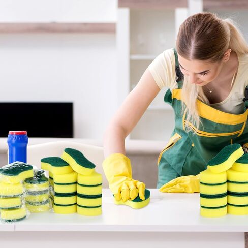 480 Pcs Individually Wrapped Sponges Kitchen Dishwashing Sponges Bulk Non Scratch Scouring Sponges for Dishes Household Cleaning Travel Apartments Hotel Car in Saudi Arabia
