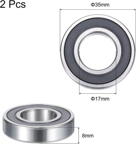 uxcell 16008-2RS Deep Groove Ball Bearings, ID 40mm x OD 68mm x Width 9mm Double Rubber Seal Bearings, High Speed Sealed Bearing Z3 Lever 2pcs in Saudi Arabia