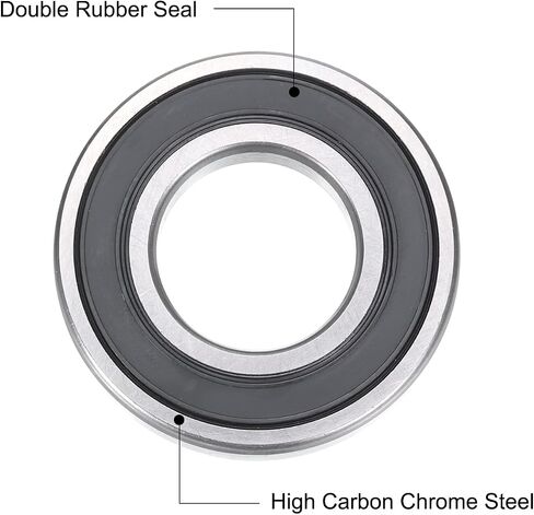 uxcell 16008-2RS Deep Groove Ball Bearings, ID 40mm x OD 68mm x Width 9mm Double Rubber Seal Bearings, High Speed Sealed Bearing Z3 Lever 2pcs in Saudi Arabia