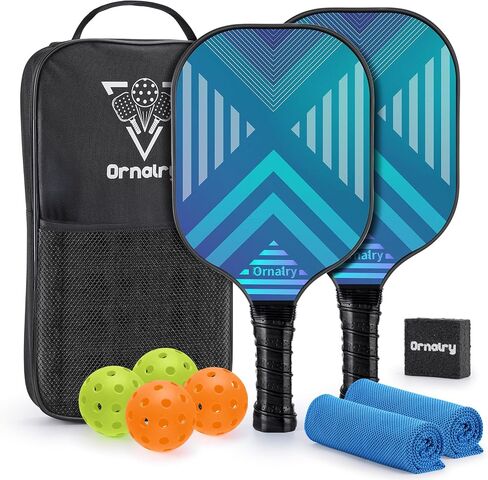 Approved T700 Carbon Fiber Pickleball Paddles Set: Pickleball Paddles Set of 2 with 16mm Polypropylene Honeycomb Core, High Grit & Spin Pickle Ball Rackets Gifts Ideal for Intermediates to Pros in Saudi Arabia
