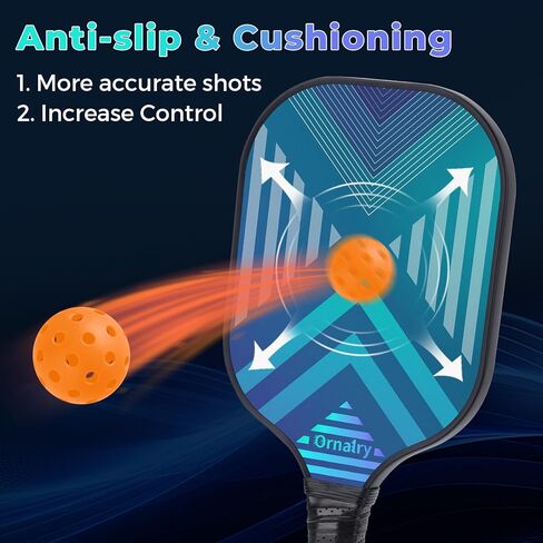 Approved T700 Carbon Fiber Pickleball Paddles Set: Pickleball Paddles Set of 2 with 16mm Polypropylene Honeycomb Core, High Grit & Spin Pickle Ball Rackets Gifts Ideal for Intermediates to Pros in Saudi Arabia