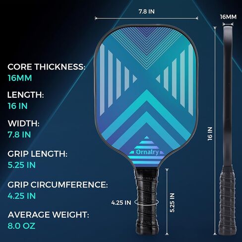 Approved T700 Carbon Fiber Pickleball Paddles Set: Pickleball Paddles Set of 2 with 16mm Polypropylene Honeycomb Core, High Grit & Spin Pickle Ball Rackets Gifts Ideal for Intermediates to Pros in Saudi Arabia