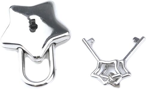 قطعتان من القفل المعدني الصغير على شكل نجمة مع مفتاح نجمة لصندوق المجوهرات، والمحفظة، وحقيبة اليد، والمذكرات، والخزانة، والأمتعة، وصندوق الرسائل، وصندوق الكنز (فضي) in Kuwait