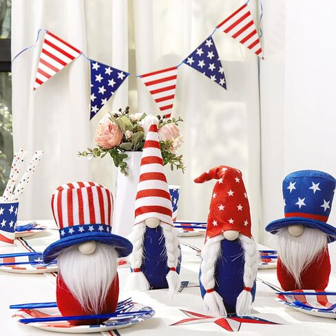 ديكورات الرابع من يوليو، 4 قطع من الديكورات الوطنية الأمريكية على شكل نجوم ومشارب جنوم من القطيفة في الرابع من يوليو هدية عيد الاستقلال وطاولة الحفلات وديكور صينية متعبة in Kuwait
